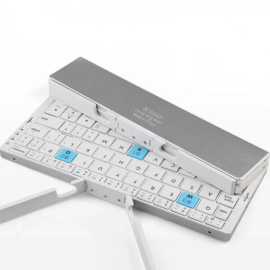 TheGeekopia™ Aluminum Foldable Keyboard With Stand For Phone